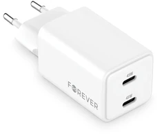 Forever TC-08-45CC GaN PD įkroviklis 2x USB-C 45W baltas