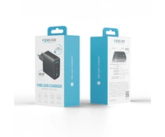 Forever Vibe-TC45AC GaN PD QC įkroviklis 1x USB-C 1x USB 45W tamsiai pilkas