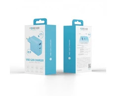 Forever Vibe-TC45AC GaN PD QC įkroviklis 1x USB-C 1x USB 45W dangaus mėlyna