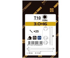 Forte_Tools Medsraigčiai FORTE TOOLS, 3×16 mm, ZN, TX10, 25 vnt.
