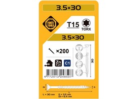 Forte_Tools Įrankiai FORTE TOOLS, 3,5×30 mm, ZN, TX15, 200 vnt.