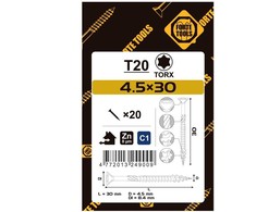 Forte_Tools Medsraigčiai FORTE TOOLS, 4,5×30 mm, ZN, TX20, 20 vnt.