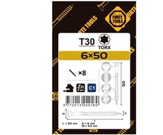 Forte_Tools Medsraigčiai FORTE TOOLS, 6×50 mm, ZN, TX30, 8 vnt.