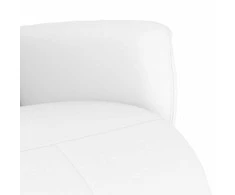 Fotelis Atlošiama kėdė su pakoja, baltos spalvos, dirbtinė oda