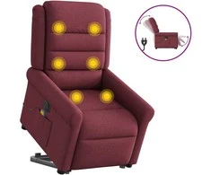 Fotelis Atsistojantis elektrinis masažinis krėslas, vyno, audinys
