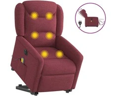Fotelis Atsistojantis elektrinis masažinis krėslas, vyno, audinys