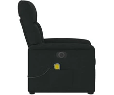Fotelis Atsistojantis elektrinis masažinis krėslas, juodas, audinys