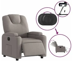 Fotelis Elektrinis atlošiamas krėslas, taupe spalvos, audinys