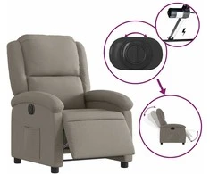 Fotelis Elektrinis atlošiamas krėslas, taupe spalvos, audinys