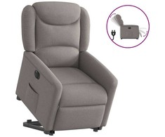 Fotelis Elektrinis atsistojantis atlošiamas krėslas, taupe, audinys