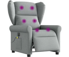 Fotelis Elektrinis masažinis krėslas, šviesiai pilkas, audinys