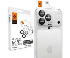 FOTOAPARATO APSAUGA Spigen OPTIK PRO GLAS.TR EZ FIT CAMERA PROTECTOR 2-PACK IPHONE 18 PRO / 18 PRO MAX TAMSIAI PILKA