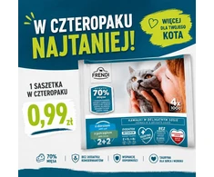 FRENDI Menkė ir upėtakis padaže box – šlapias pašaras katei – 4x100g