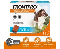 FRP FRONTPRO Tabletės nuo blusų ir erkių šuniui (>10-25 kg) – 3x 68mg