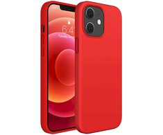 Fusion Accessories Fusion Elegance Fiber Protect silikoninis dėklas, skirtas Apple iPhone 12 Pro Max Raudona