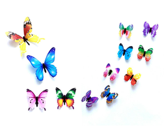 Fusion Accessories Fusion fluorescenciniai lipdukai miegamajam "Butterfly" 12 vnt (mix)