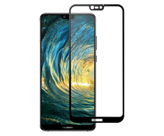 Fusion Accessories Fusion Full Glue 5D grūdintas stiklas, visiškai uždengtas rėmeliu Huawei P20 Lite Juodas