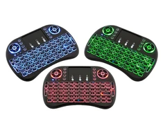 Fusion Accessories Fusion kompaktiška belaidė klaviatūra su jutikliniu kilimėliu ir 3 LED spalvomis, skirta Android | iOS | televizoriui | PC