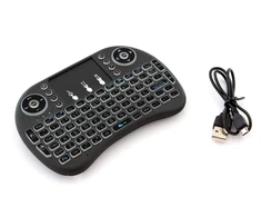 Fusion Accessories Fusion kompaktiška belaidė klaviatūra su jutikliniu kilimėliu ir 3 LED spalvomis, skirta Android | iOS | televizoriui | PC