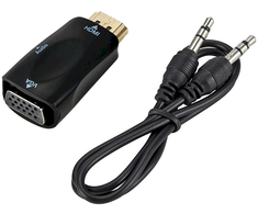 Fusion Accessories Fusion vaizdo signalo keitiklis HDMI į VGA (+ garsas) juodas