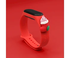Fusion Accessories Fusion Xmas Santa juosta Xiaomi Mi Band 3 | 4 raudona