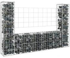 Gabionų krepšiai su 2 kolonomis, 140x20x100cm, geležis
