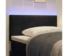 LED galvūgalis su LED juostelėmis Juodas 100 cm Aksomas