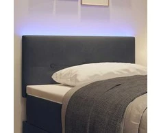 LED galvūgalis su LED juostelėmis Pilka 100 cm Aksomas