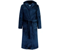 GAUBERT unisex flisinis chalatas su gobtuvu, ilgas, mėlynos spalvos 2XL/3XL