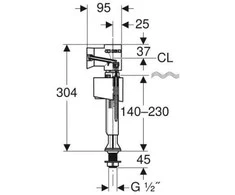 Geberit VANDENS PRIPILDYMO MECHANIZMAS (136726001)