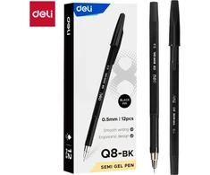 Gelinis rašiklis DELI EQ8 0.5, juodos spalvos