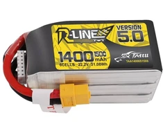 Gens Ace &amp; Tattu Tattu R-Line 5.0 1400mAh 22.2V 150C 6S1P XT60 akumuliatorius