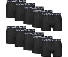 GIANVAGLIA Basic 023 vyriškos medvilninės boxer trumpikės, juodos, L dydis 10 vnt.
