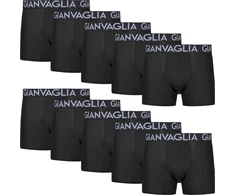 GIANVAGLIA Basic 023 vyriškos medvilninės boxer trumpikės, juodos, XL dydis 10 vnt.