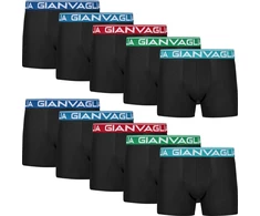 GIANVAGLIA Basic 026 vyriškos medvilninės boxer trumpikės su spalvotomis juostomis, XXL dydis 10 vnt.