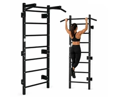 Gimnastikos sienelė 228 cm, prisitraukimų skersinis vaikams ir suaugusiems, juoda MOVEPRO