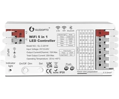 Gledopto LED valdiklis Wi-Fi + RF, 12-24Vdc, 15A/CH, 20A MAX, RGB, RGBW, RGB+CCT, CCT, DIM, PUSH-DIM