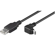 Goobay Kabelis USB A kištukas – micro USB B kištukas kampinis 1.8m