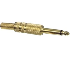 Goobay Kištukas 6.3mm mono kabelinis paauksuotas
