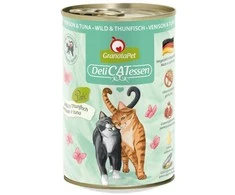 Fox4Pets Kačių Maistas - GRANATAPET DeliCATessen Elnienos ir Tunų Drėgnas Maistas 400g Be Grūdų