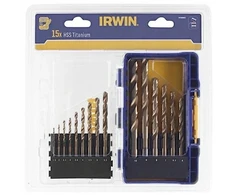 Grąžtas IRWIN 15 vnt. HSS TiN grąžtų rinkinys 1.5mm, 2mm, 2.5mm, 3mm, 3.5mm, 4mm, 4.5mm, 5mm, 5.5mm, 6mm, 6.5mm, 7mm, 8mm, 9mm, 10mm