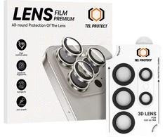 Grūdintas stiklas Tel Protect 3D Lens skirtas Samsung Galaxy S25 Ultra juodas (objektyvui 5 vnt)