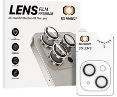 Grūdintas stiklas Tel Protect 3D Lens skirtas Apple iPhone 15/15 Plus skaidrus (objektyvui 2 vnt)