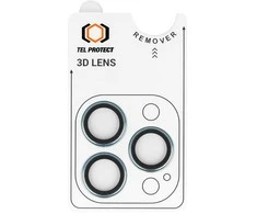 Grūdintas stiklas Tel Protect 3D Lens skirtas Apple iPhone 13 Pro/13 Pro Max mėlynas (objektyvui 3 vnt)