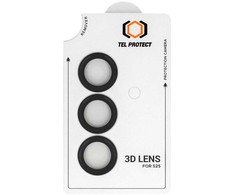 Grūdintas stiklas Tel Protect 3D Lens skirtas Samsung Galaxy S25 juodas (objektyvui 3 vnt)