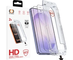 Grūdintas stiklas Tel Protect Dust-Free Easy Fit Full Glue 6D skirtas Samsung Galaxy S26 Plus juodas (with fingerprint unlock) – 2 vnt