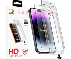 Grūdintas stiklas Tel Protect Dust-Free Easy Fit Full Glue 6D skirtas Apple iPhone 14 Pro Max juodas