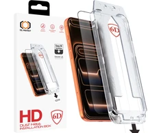 Grūdintas stiklas Tel Protect Dust-Free Easy Fit Full Glue 6D skirtas Apple iPhone 17 Pro juodas