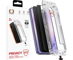 Grūdintas stiklas Tel Protect Dust-Free Easy Fit Privacy Full Glue 6D skirtas Samsung Galaxy S26 Ultra juodas (with fingerprint unlock) – 2 vnt