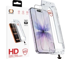 Grūdintas stiklas Tel Protect Dust-Free Easy Fit Full Glue 6D skirtas Apple iPhone 16 Pro/17 juodas